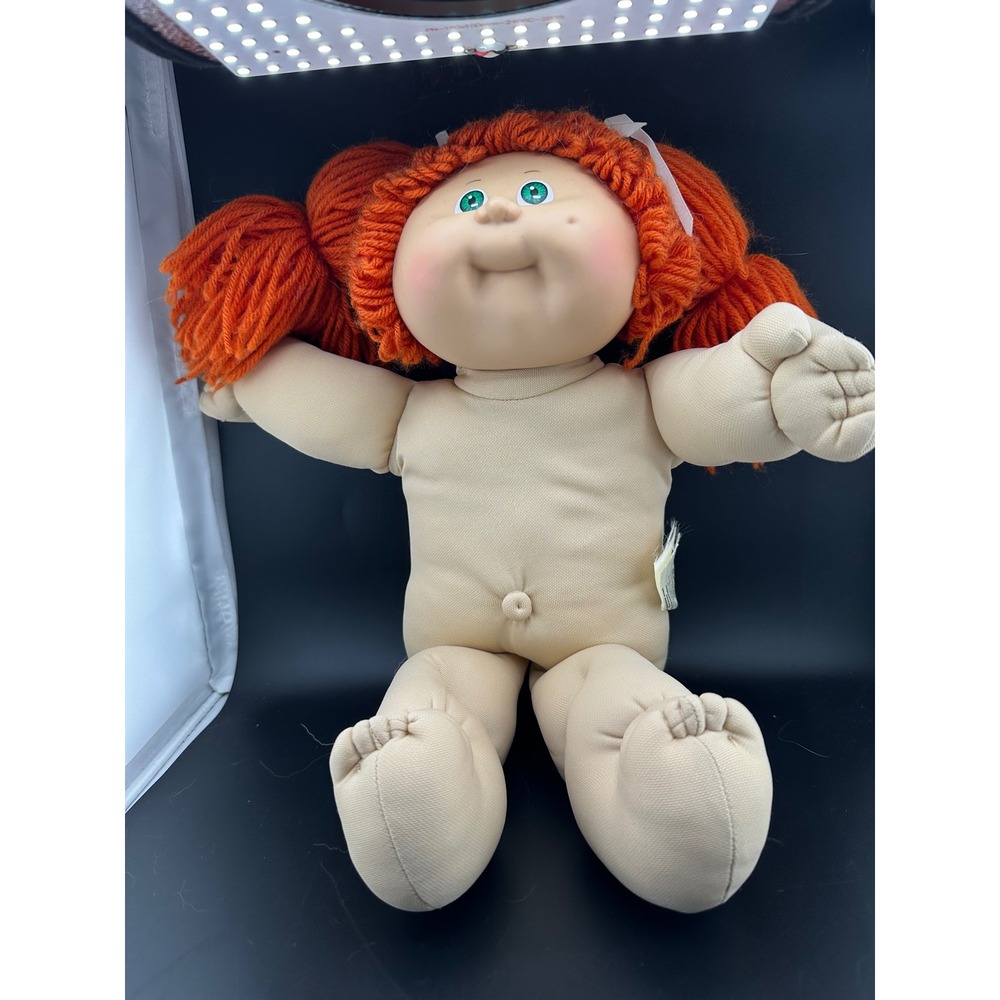 Coleco Cabbage Patch Kids Doll Girl 16in Red Double Pony Green Eyes HM8 OK 1985